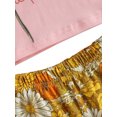 thumbnail image 4 of Honganda Girl's Two-piece Suit, Flower Print Short Sleeve Tops and Flared Pants, 4 of 7