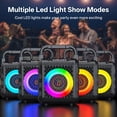 thumbnail image 2 of JYX Karaoke Machine, Bluetooth Karaoke System with 2 Wireless Microphones, Portable Party Speaker with LED Lights, Sholder Strap, Deep Bass, T18-T, 2 of 6