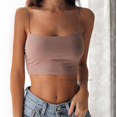 thumbnail image 1 of FOCUSNORM Women Sling Top Solid Color Crop Low Chest Sexy Bodycon Top Clothes, 1 of 6