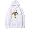thumbnail image 1 of T-shirt à Manches Longues pour Femmes, Décontracté, Col Rond, Manches Longues, Imprimé Girafe, Chandail à Capuchon Ample, 1 of 2