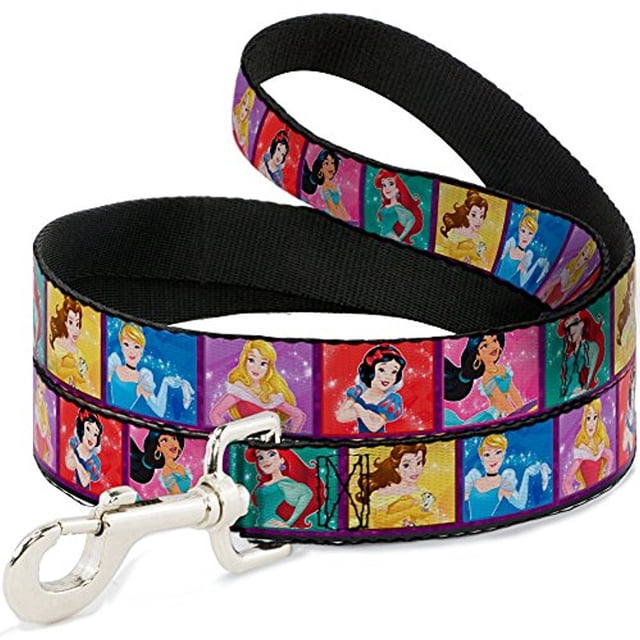 Dog Leash Disney Dreamer 7 Sparkling Princesses Tiara Purple White 6 Feet Long 0.5 Inch Wide
