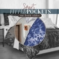 thumbnail image 3 of All Season 10-Piece Comforter Set - Reversible Marble Print Bedding with Plush Down Alternative Fill - Perfect for Year-Round Use, King Size, Navy/White, 3 of 6