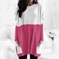 thumbnail image 2 of Diufon Fall Tunics for Women Trendy Color Block Blouses Round Neck Long Sleeve Tops with Pockets, 2 of 4