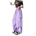 thumbnail image 5 of RKSTN Womens Pants Ladies' Solid Color High Waist Wide Leg Casual Drawstring Work Pants Loose Fitting Long Pants, 5 of 5