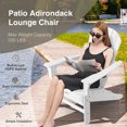 thumbnail image 4 of Costway Chaise Adirondack de Patio Extérieur en HDPE, Siège de Plage avec Ottoman Rétractable, Blanc, 4 of 8