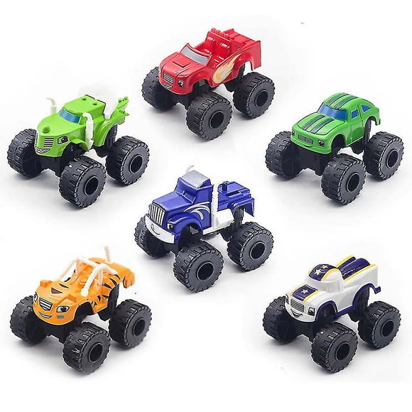 6 Pcs Voiture de Course Blaze et les Monster Machines Camion Miracle Crusher Jouets Véhicule Voiture Jouets de Transformation Meilleurs Cadeaux pour Enfants