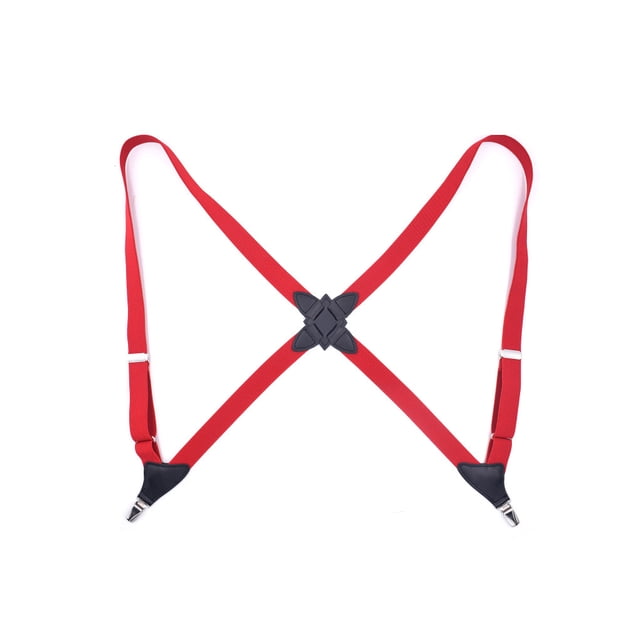 fastboy Polyester Men Women Brace Fashionable Replacement Portable Stylish Adjustable Elastic Back Braces with 2 Clips Red