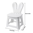 thumbnail image 4 of TIELUTT Kids Folding Foldable Step with Rabbit Ear Back Support Heavy Duty Swings for Adults Indoor Wooden Chairs for Desk Small Foldable Stool Two Step Folding Stool with Seat Kids Camping Chairs fo, 4 of 7