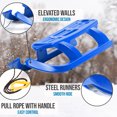 thumbnail image 3 of ArcticThrill Snow Sled for Kids - Snowtwin Sledge - Single Rider Racer Toboggan with Pull Rope; Outdoor Plastic Winter Sleigh for Toddlers & Kids, 3 of 8