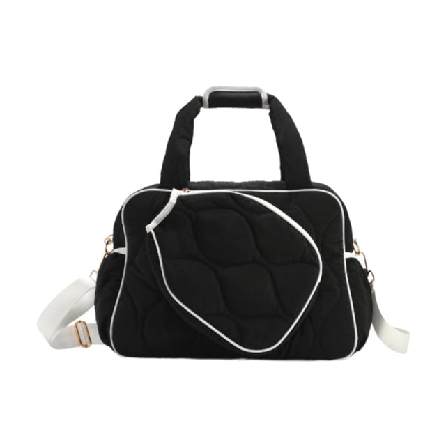 jinwen Pickleball Bag Badminton Bag with Zipper Lightweight Multipurpose Racket Bag Black