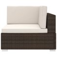 thumbnail image 2 of vidaXL Chaise d'Angle Sectionnelle avec Coussins en Rotin Synthétique Brun, 2 of 4