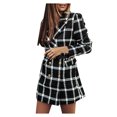 thumbnail image 1 of XZNGL Ladies Long Sleeve Suit Collar Double Breasted Woolen Jacket, 1 of 7