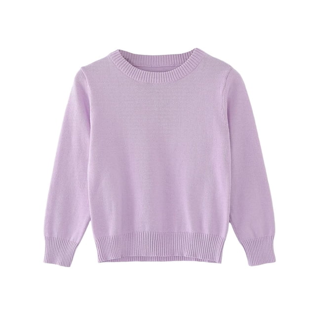 Chandail pour Enfants Tricoté à Col Rond, Chandail Uni Garçons Filles