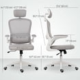 thumbnail image 3 of HOMCOM Chaise de Bureau Ergonomique, Chaise de Bureau avec Soutien Lombaire, Gris, 3 of 10