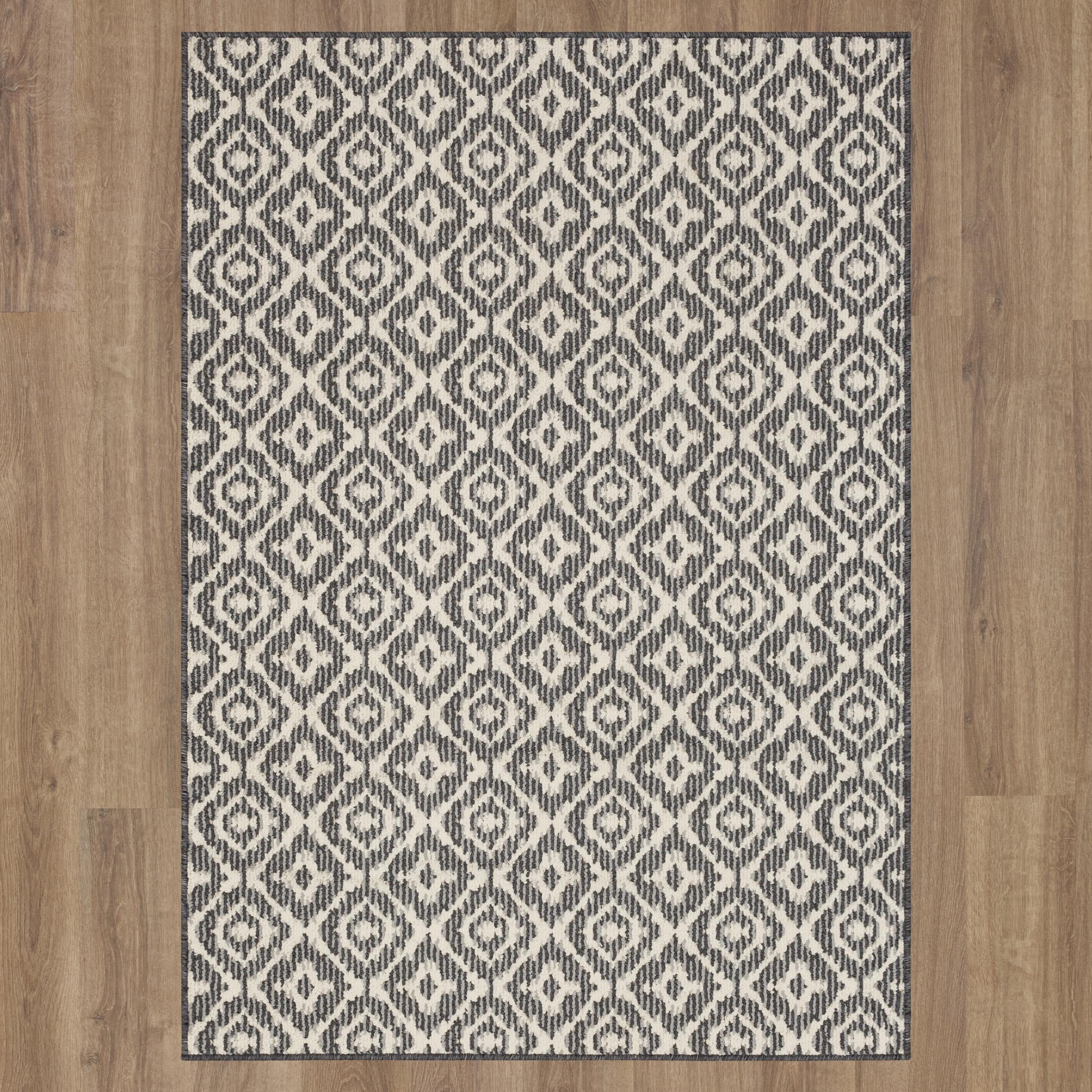 Mainstays SANCTION Modern Contemporary Lines Pattern Tufted Grey, Machine Washable Area Rug 5x7, Ideal for Living Room, Dining Area, and Bedroom