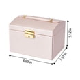 thumbnail image 3 of EGNMCR Jewelry Box With Lock And Mirror Jewelry Organizer Storage Case With 3-Layers Display For Earrings Bracelets Rings Watches,, 3 of 4
