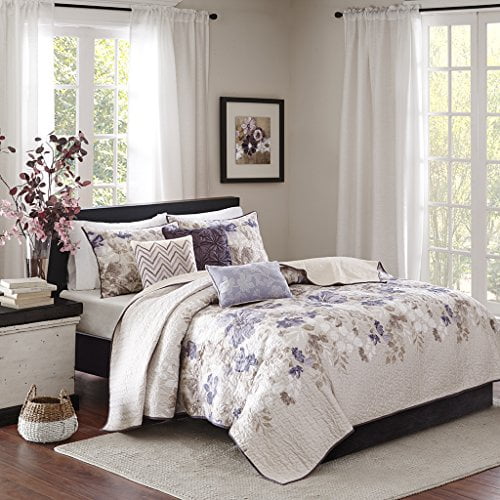 Madison Park Luna 6 Piece Quilted Coverlet Set, King/Cal King, Taupe