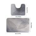 thumbnail image 3 of Fridja Summer Clearance Bathroom Rugs Sets 2 Piece Non Slip, Leaf Bath Mats for Bathroom Floor Set of 2, Ultra Soft and Quick Dry Bath Rugs, Machine Washable Rugs for Bathtub, Shower, Gray, 3 of 5