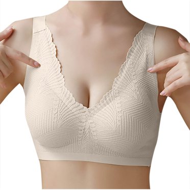 Kaemgyyd Women's Seamless No Underwire Bra Soft Breathable Wireless Comfort Bralettes Full Coverage Everyday T-Shirt Bra