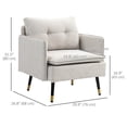 thumbnail image 3 of HOMCOM Accent Chair with Tufted Back Cushion and Steel Legs for Living Room, 3 of 10