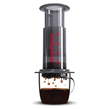 AeroPress Original Coffee Press – Full body, smooth, rich, coffee without grit or bitterness. American, cold brew, latte, espresso style coffee Pot. Small portable coffee maker. Camping,