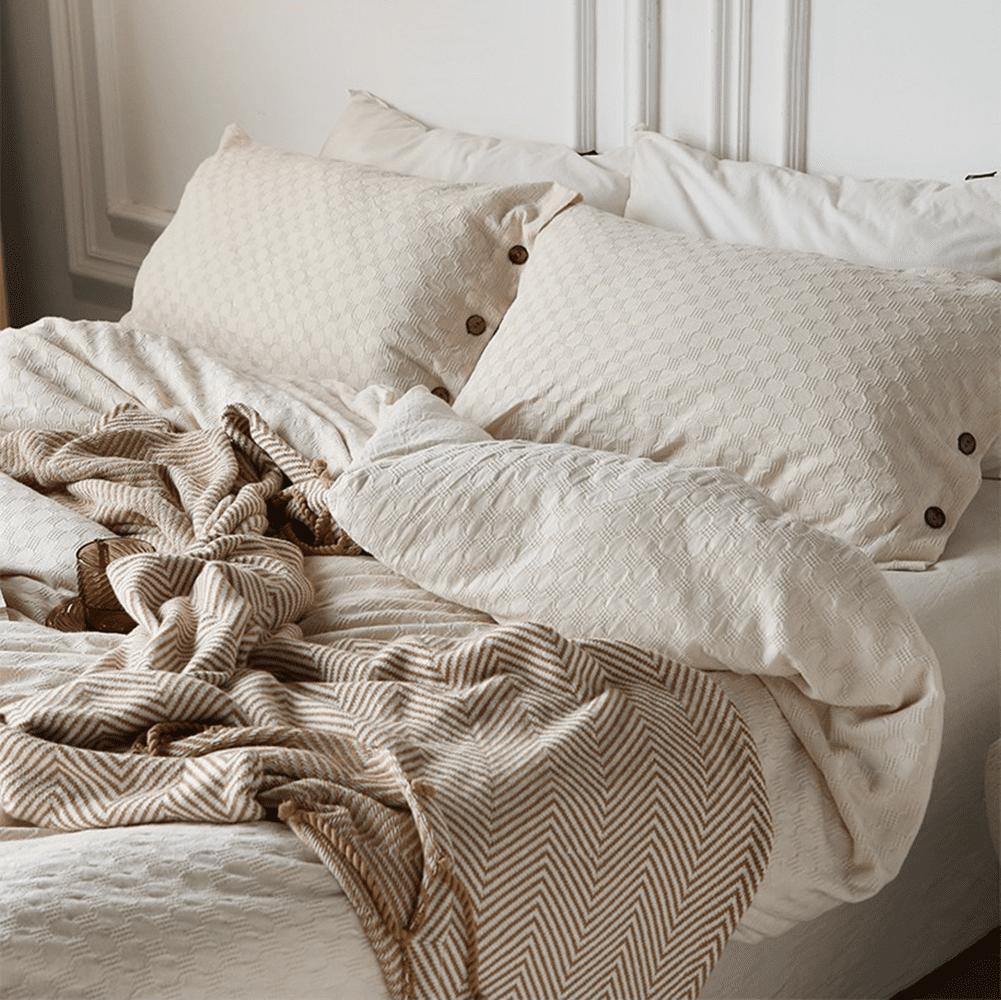 Zhuge Bed Sheets Set, Bedding Sheets Pillowcases Kit, Twin Bed Set, Hotel Bedding, Home Decor(White)