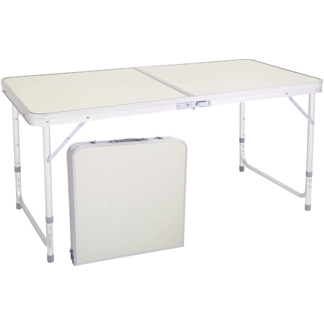 MPM Table Pliante 4 Pieds Hauteur Réglable Portable Légère en Aluminium Table de Camping, Petite Table Pliante avec Transport H