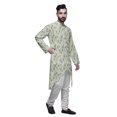 thumbnail image 2 of Atasi Long Sleeve Kurta Printed Button Down Asymmetric Designer Kurta For Boys, 2 of 5
