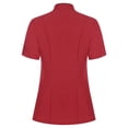 thumbnail image 2 of YONGHS Women's Short Sleeve Cross Collar Chef Coat Double Breasted Chef Jacket Kitchen Restaurant Work Uniform Burgundy XL, 2 of 7