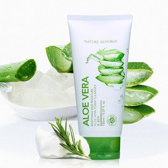 Eliya Aloe Vera Gel Foam Cleanser - Gentle Hydrating Face Wash with 18 Plant Extracts, All Skin, 150 mL