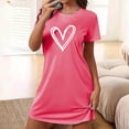 thumbnail image 2 of Rbaofujie Chemises de Nuit pour Filles Chemise de Nuit Courte Surdimensionnée pour Femmes Imprimée à Col Rond et Manches Courtes Robe Pantalon de Pyjama pour Femmes, 2 of 6