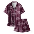 thumbnail image 5 of Ensembles de Pyjama pour Filles Imprimés Manches Courtes à Boutons Hauts Unis Ensemble T-Shirt Tenue d'Intérieur Classique Pyjamas pour Filles Garçons Mode Filles, 5 of 5