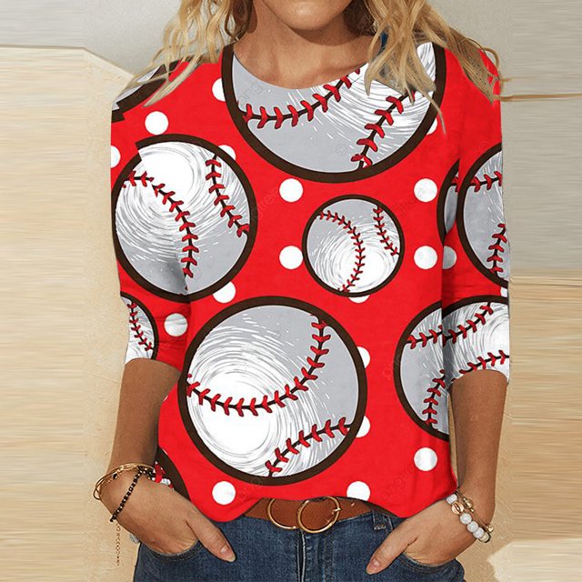 SMihono Hauts pour Femmes Été Chic Décontracté Mode Féminine Manches Courtes Col Rond Rétro Imprimé Ample Blouse Manches Trois-Quarts T-shirt Oversize pour Femmes