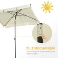 thumbnail image 4 of Outsunny Parasol Rectangulaire de Patio 6,5 X 4 Pi en Aluminium Inclinable Blanc Crème, 4 of 10