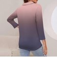 thumbnail image 4 of T-shirts pour Femmes Mode Féminine T-Shirt Imprimé Manches 3/4 Blouse Col Rabattu Décontracté, 4 of 8