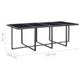 thumbnail image 4 of vidaXL 13 Piece Outdoor Dining Set with Cushions Poly Rattan Brown, 4 of 5