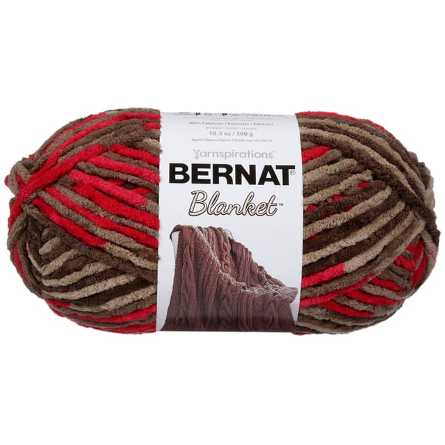 Bernat® Blanket™ #6 Super Bulky Polyester Yarn, Raspberry Trifle 10.5oz/300g, 220 Yards