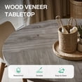 thumbnail image 2 of Fnova 47" Coffee Table, Round Dining Table for 4 People, Modern Farmhouse Wooden Kitchen Table, Living Room, Gray (Chairs Not Included), 2 of 12