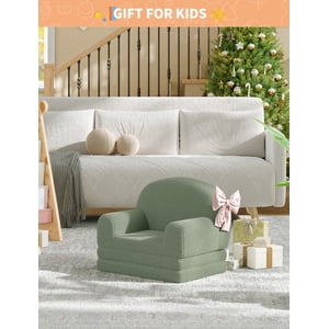 2-in-1 Chaise Canapé pour enfants , Chaise Canapée pour tout-petits, Lounge soft pliant pour enfants, Canapé-lit confortable pour enfants pour salle de jeux, maternelle