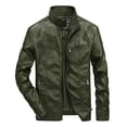 thumbnail image 1 of Mens Autumn And Winter Casual Baseball Uniform Leather Jacket Leather Jacket, 1 of 7