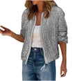 thumbnail image 2 of Simua Veste à Paillettes pour Femmes Mode Décontractée Manches Longues Fermeture Éclair Frontale Blazer Bomber de Fête avec Poches, 2 of 7