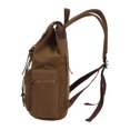 thumbnail image 4 of KAUKKO Vintage Casual Canvas and Leather Rucksack Backpack (Canvas Khaki2pc), 4 of 5
