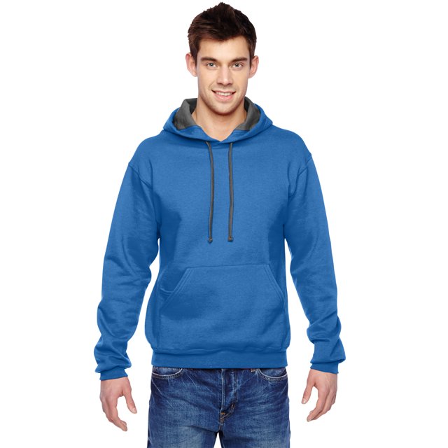 Fruit Of The Loom Mens Sofspun Hooded Sweatshirt, XL, Royal
