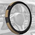 thumbnail image 5 of FH Group FH2002-BEIGEBLACK Deluxe Full Grain Authentic Leather Steering Wheel Cover- BEIGEBLACK, 5 of 5
