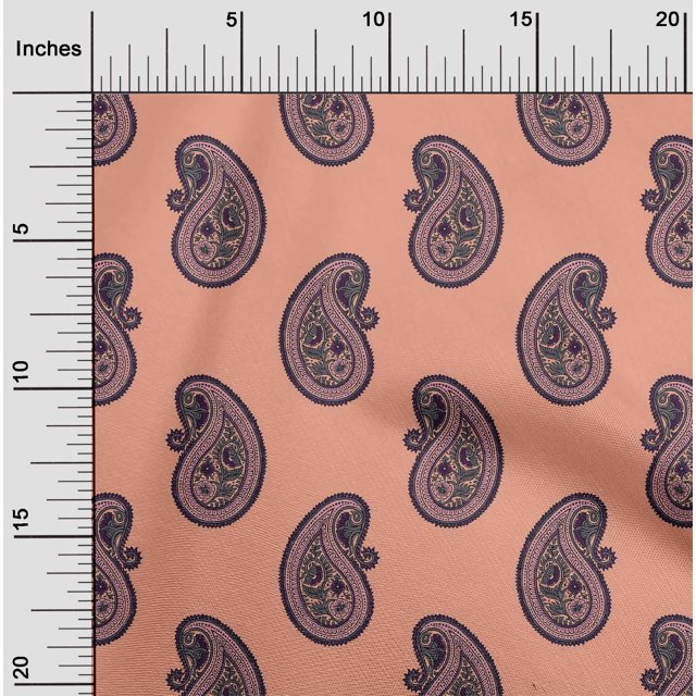 oneOone Cotton Flex Fabric Paisley Block Print Fabric BTY 40 Inch Wide