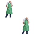 thumbnail image 1 of Decodeary 12pcs Woman Apron With Pockets Efficient And Stylish Cooking Companion Polyester Adjustable Half-length Adult Apron green 2Set, 1 of 6