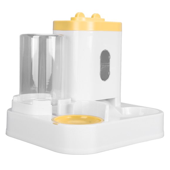 Pet Feeder and Water Dispenser Set, 2 in 1 Detachable Automatic Cat Food Water Dispenser with Transparent Window for Small to Medium Pups, Kittens, Rabbits