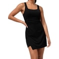 thumbnail image 3 of Robe de Tennis pour Femmes Robes Athlétiques Robe d'Entraînement Robe Jupe-Short Tenues de Golf Noir TG, 3 of 7