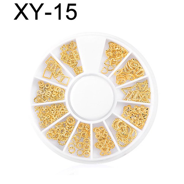 3D Metallic Metal Rivet Heart Moon Star Nail Tips Decorations Manicure Tools