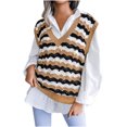 thumbnail image 3 of Ruimatai Mode Gilet Tricoté Ajouré Décontracté à Col en V pour Femme Gilet, 3 of 3